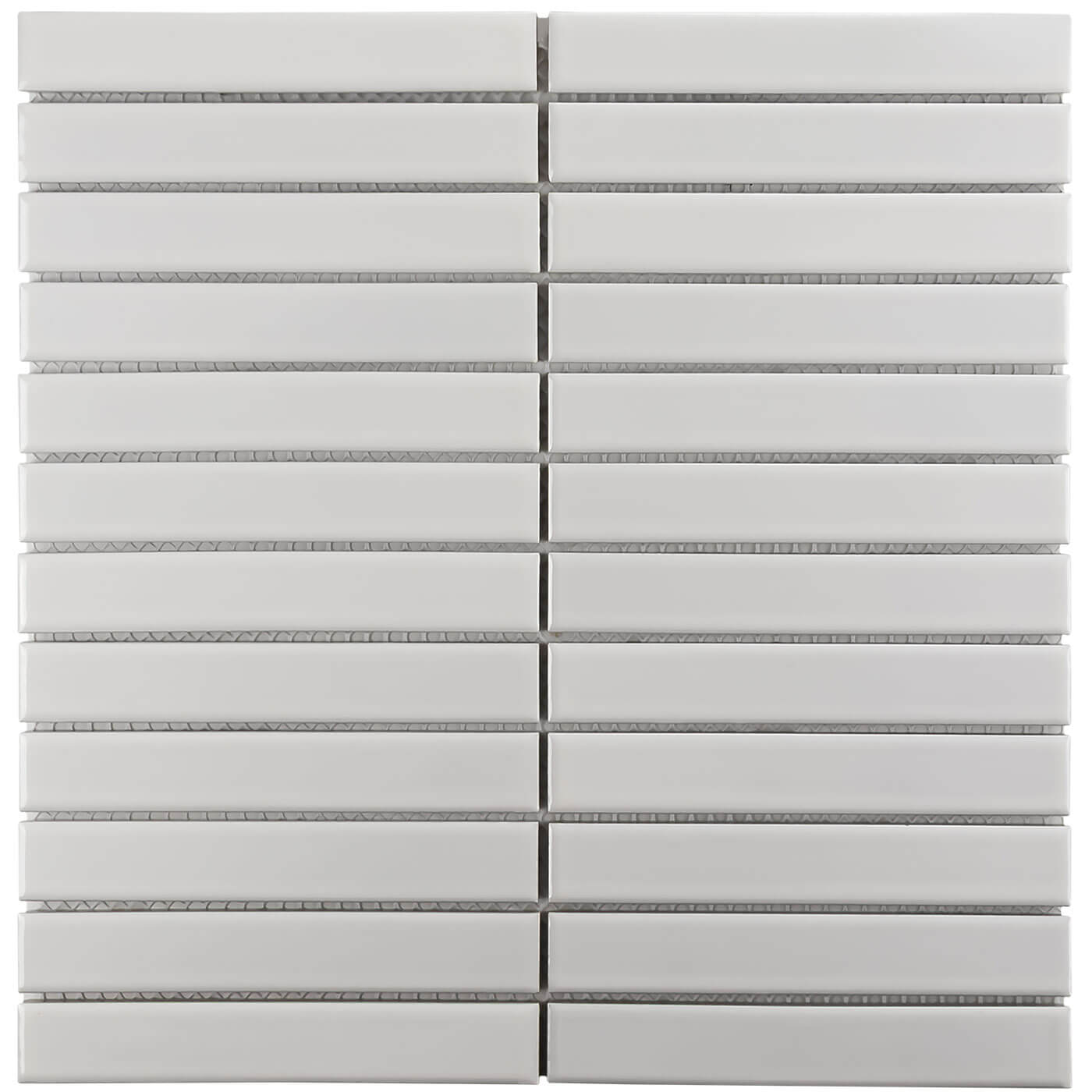 The Sevilla Mosaic Tiles, Finger KitKat design in a Glossy White, with a size of 22x145mm.