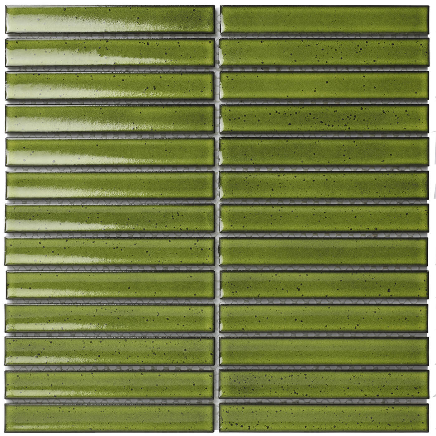 The Sevilla Mosaic Tiles, Original KitKat design in a green Glossy, with a size of 20x145mm.